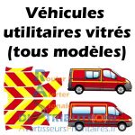 Kits de balisage rouge jaune Pompiers pour véhicules utilitaires vitrés