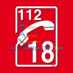 Adhésif Sapeurs-Pompiers pour véhicule Téléphone 18-112