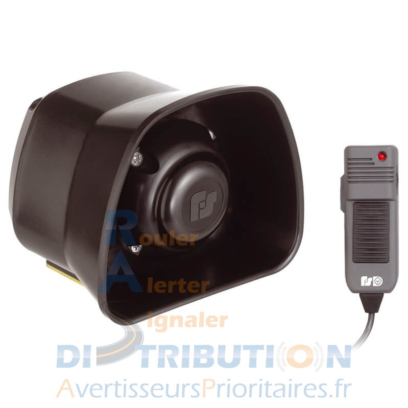 Sirène 2 tons SCS1000D avec microphone Public Address (32 tonalités)