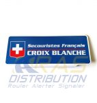 Plaque pare-soleil Secouristes Français Croix-Blanche rétroréfléchissante